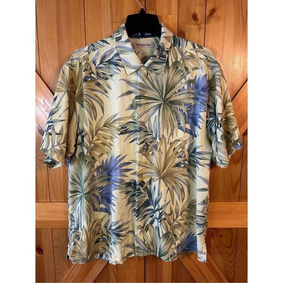 Tommy Bahama Size XL Mens Floral Pattern Silk Blend Beach Tourist Shirt (0082) - Picture 1 of 6